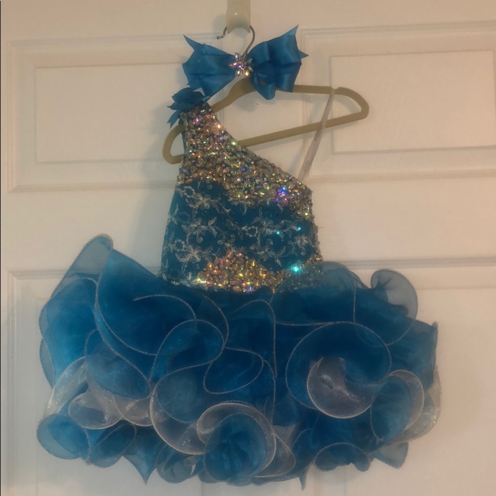 Toddler blue pageant dress